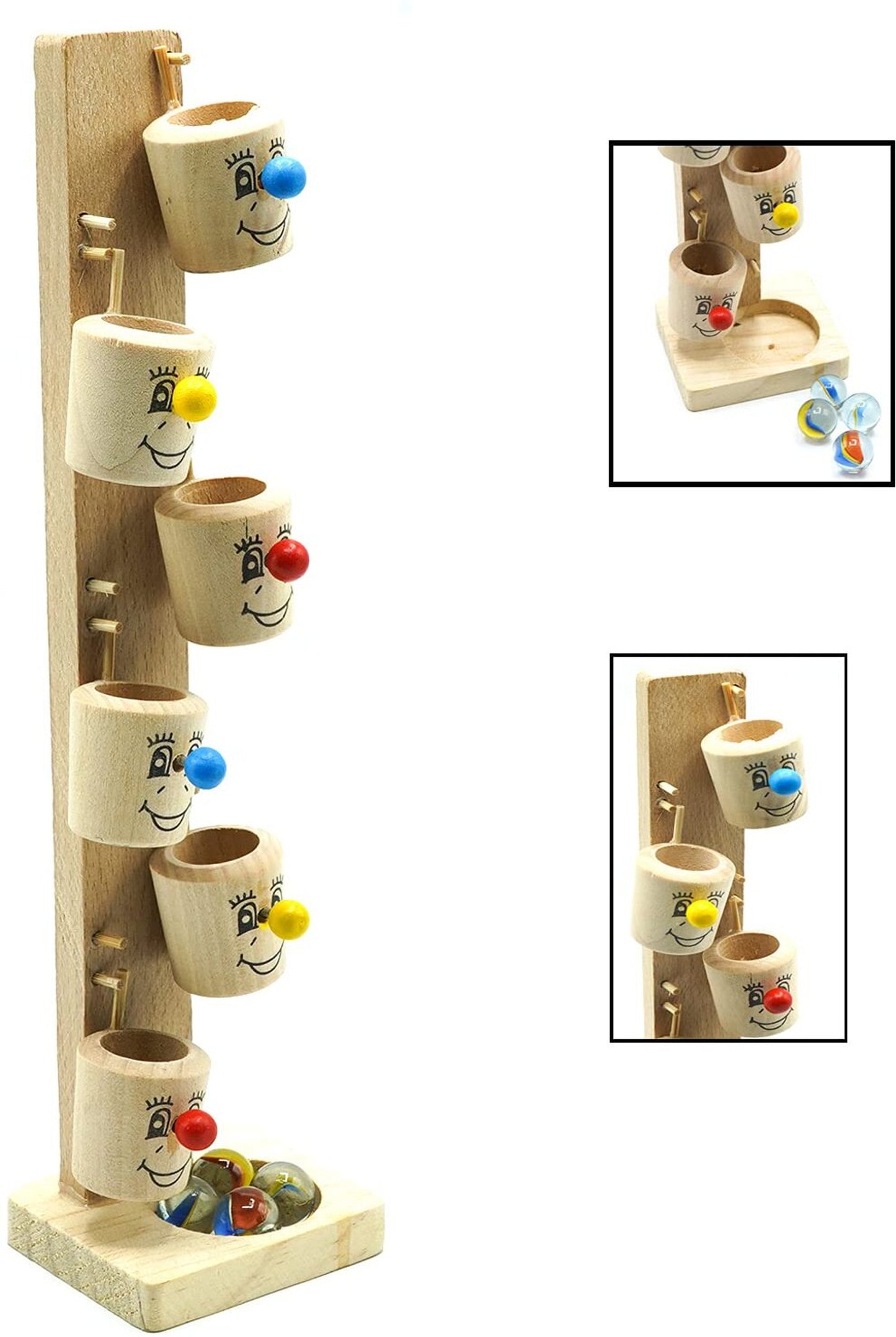 Wooden Marble Run Tower Game.