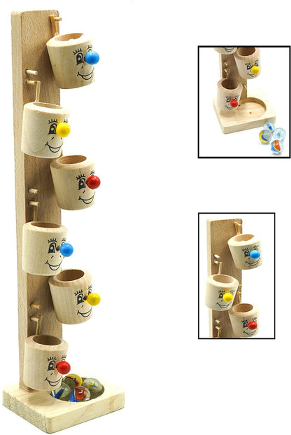 Wooden Marble Run Tower Game.