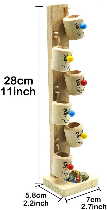 Wooden Marble Run Tower Game.