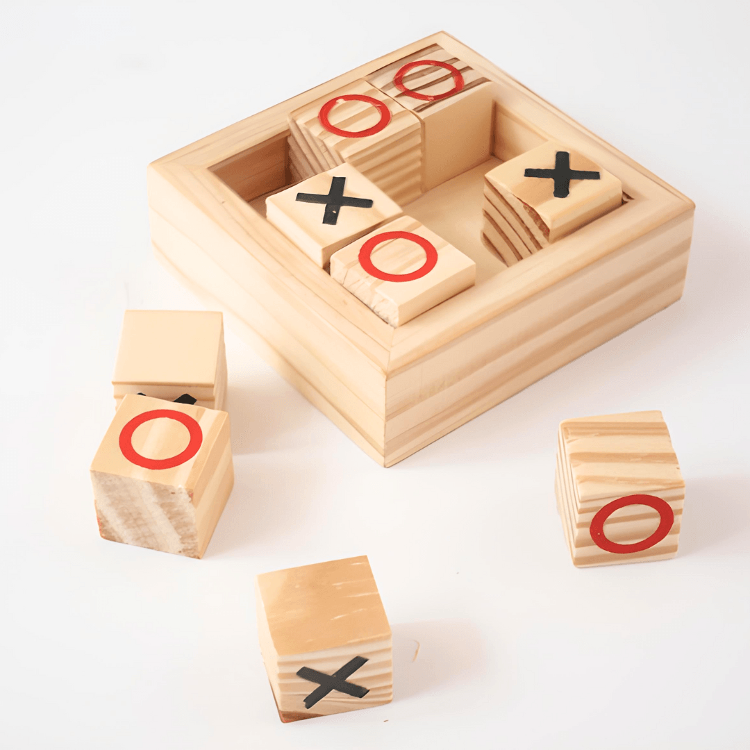 Wooden Tic Tac Toe Board Game – Classic X & O