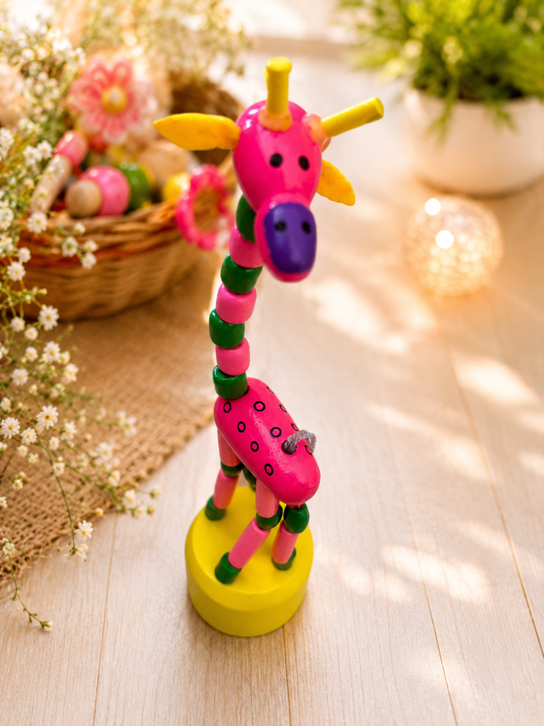 Wooden Flexible Giraffe Toy.