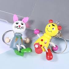 Wooden Animal & Cartoon Keychain