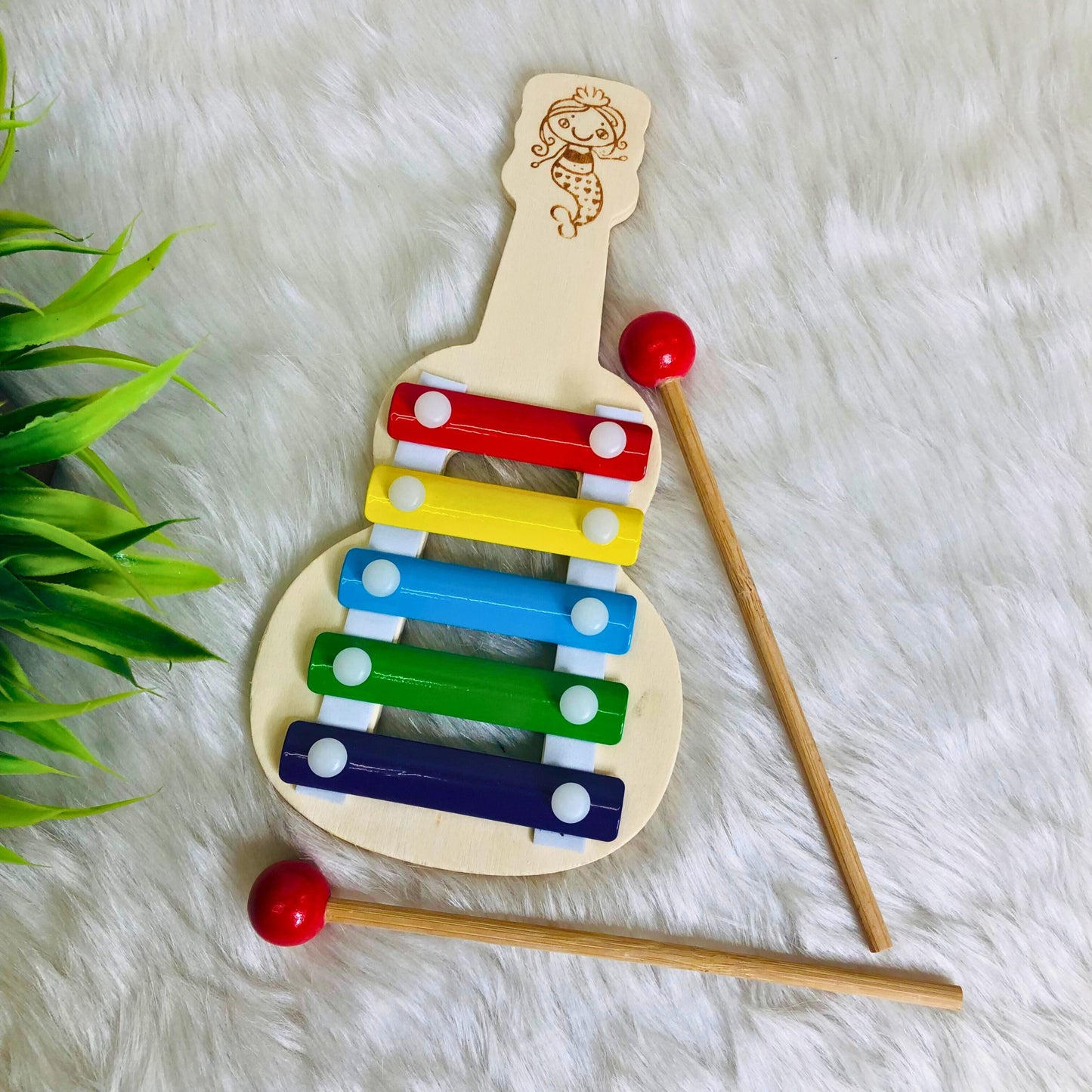 Wooden Guitar Shape Xylophone for Kids.